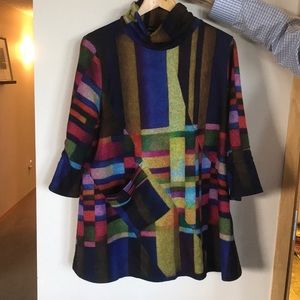 Multi-coloured tunic top